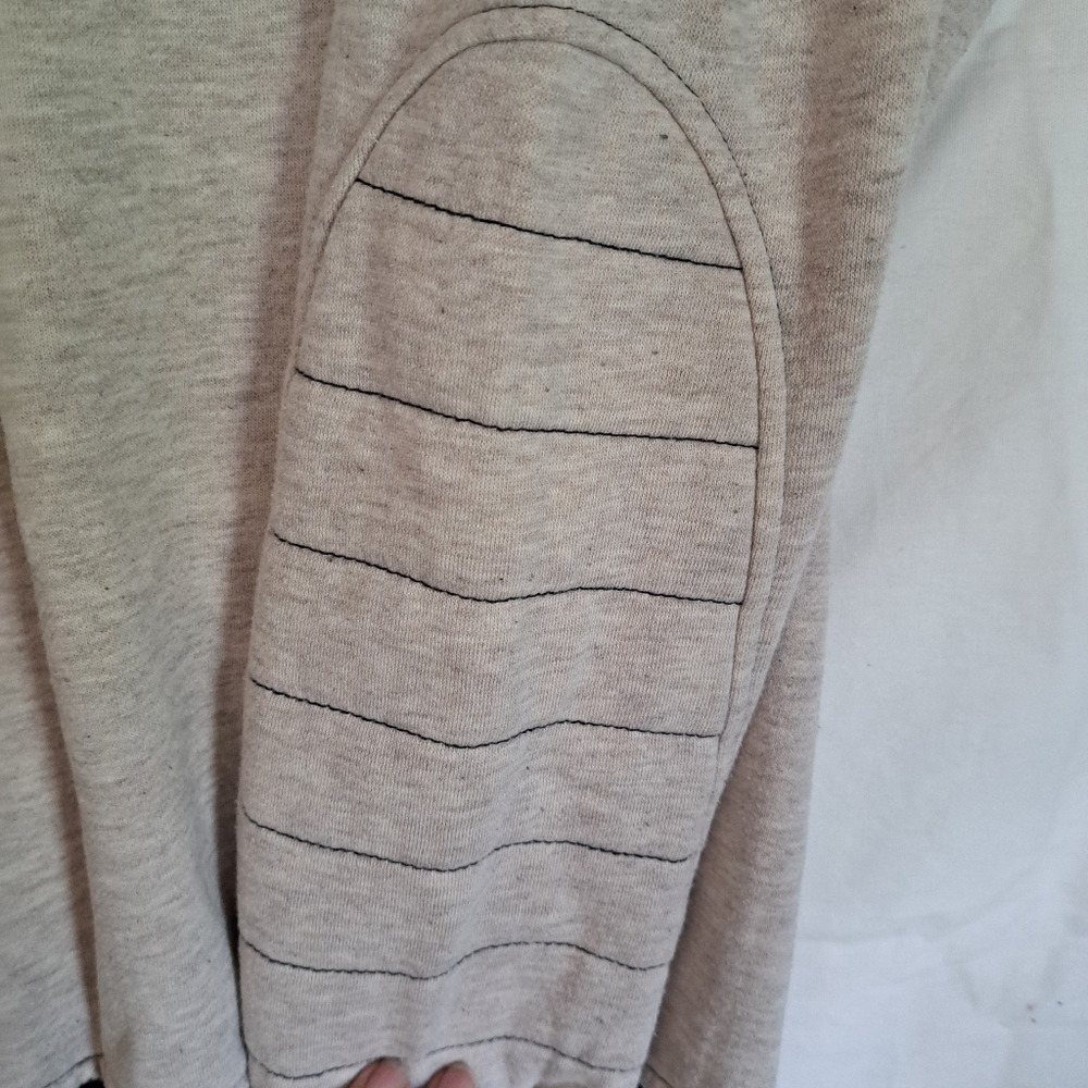 Light Gray and Black Large Bethesda Zip Up Hooded Sweatshirt - Picture 6 of 7